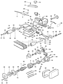 Page A Diagram and Parts List for 4023 Type 5 Black and Decker Belt or Drum Sander